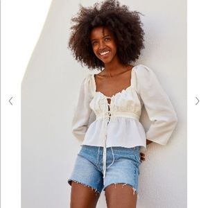 Brock Collection X HM lyocell blend white top/blouse in XS.